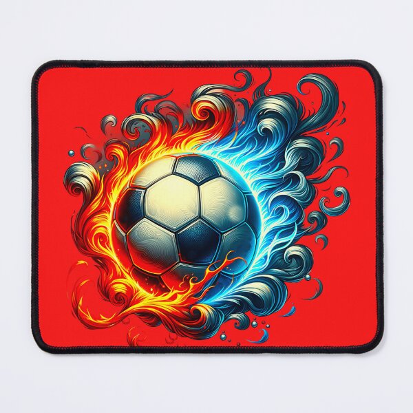 Item preview, Football with flames of red and blue designed and sold by LoneAngel.