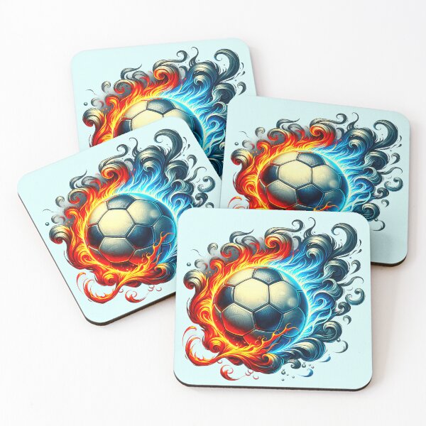 Item preview, Football with flames of red and blue designed and sold by LoneAngel.