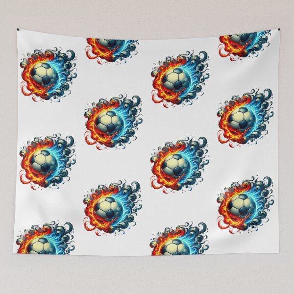 Item preview, Football with flames of red and blue designed and sold by LoneAngel.