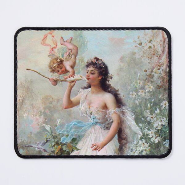 Item preview, Hans Zatzka - Allegorical painting of two cherubs and a maiden in a classical landscape. designed and sold by Onodera.