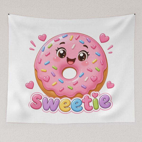 Item preview, Cute Kawaii Pink Donut - Sweetie Pastel Sprinkle Doughnut designed and sold by ToonyTeez.