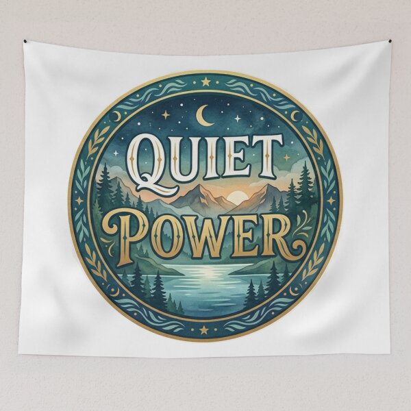Item preview, Quiet Power - Elegant Botanical Anchor & Serif Typography Art- motivational- Birthday gift designed and sold by Zaitmiprints.