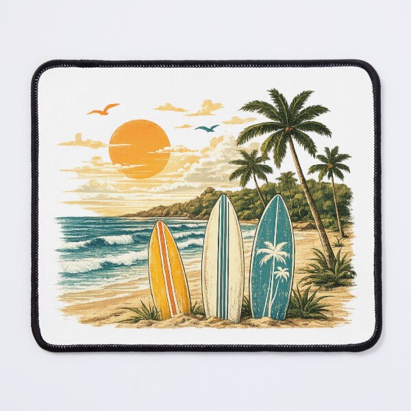 Item preview, Tropical Beach and Surfboards at Sunset designed and sold by KM Design.