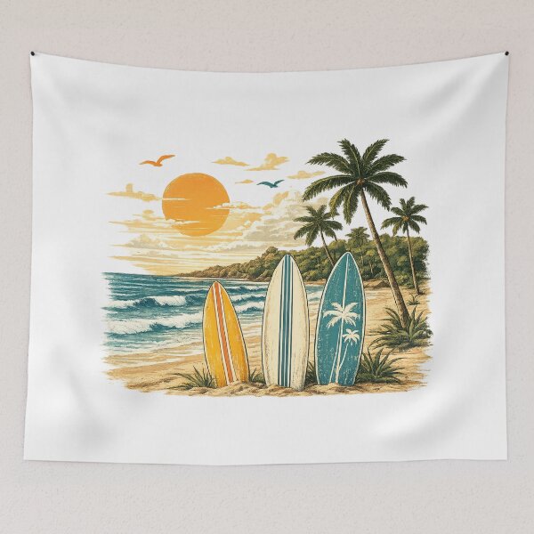 Item preview, Tropical Beach and Surfboards at Sunset designed and sold by KM Design.