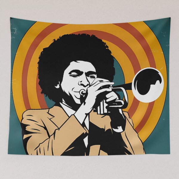 Item preview, Retro Jazz Trumpeter - International Music day designed and sold by Art-Arcade6.