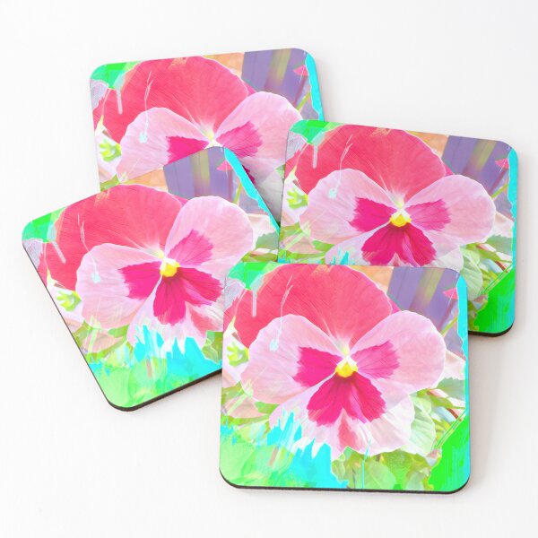 Item preview, Abstract Impressionist Pink Pansy Neon Pop Digital Art designed and sold by BalkanBloom.