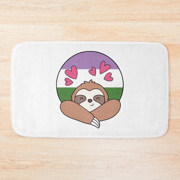 Item preview, LGBTQ Sloth - Kawaii Genderqueer Sloth With Hearts designed and sold by Cannaxes Studio.