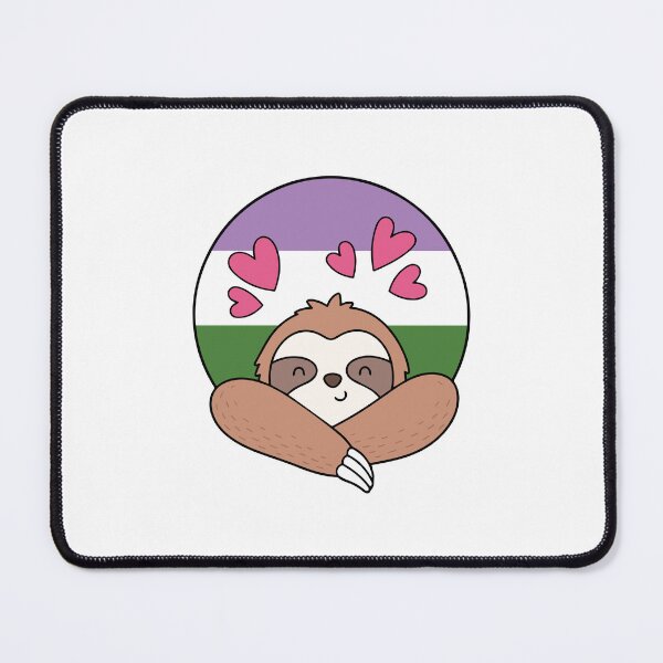 Item preview, LGBTQ Sloth - Kawaii Genderqueer Sloth With Hearts designed and sold by Cannaxes Studio.