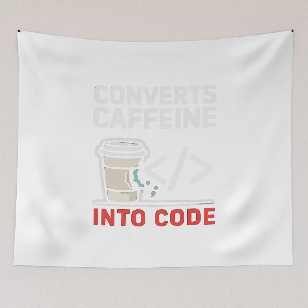 Item preview, Converts Caffeine Into Code Programmer Humor designed and sold by Bianca Oltean.