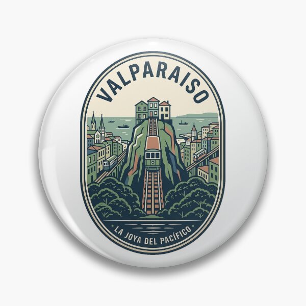 Item preview, Valparaiso Chile Vintage Travel Badge Funicular designed and sold by k3rstman1.