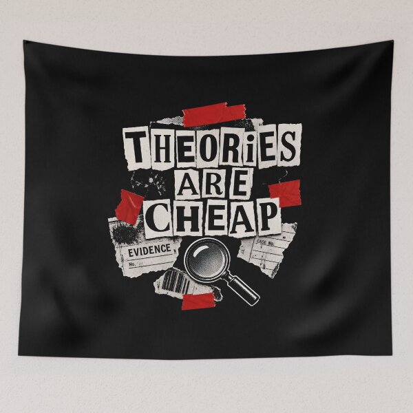 Item preview, Theories Are Cheap Sherlock Holmes Crime Scene Collage Art designed and sold by Fenay Designs.