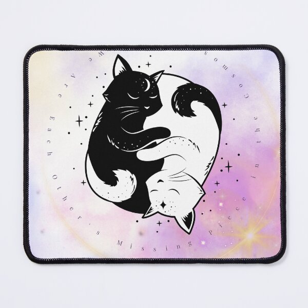 Item preview, Cosmic Balance Yin Yang Moon Cat Minimalist Art designed and sold by AetherNest | Sacred Art by Alicia Jia D.