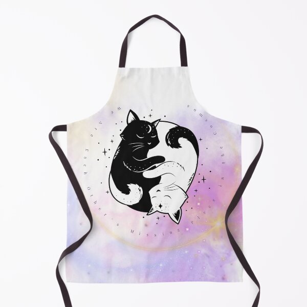 Item preview, Cosmic Balance Yin Yang Moon Cat Minimalist Art designed and sold by AetherNest | Sacred Art by Alicia Jia D.