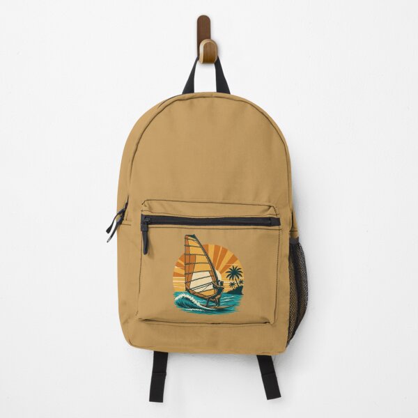 Item preview, Sea Vibes - Windsurfer Riding Big Wave Retro Emblem designed and sold by SilentPowerArt.