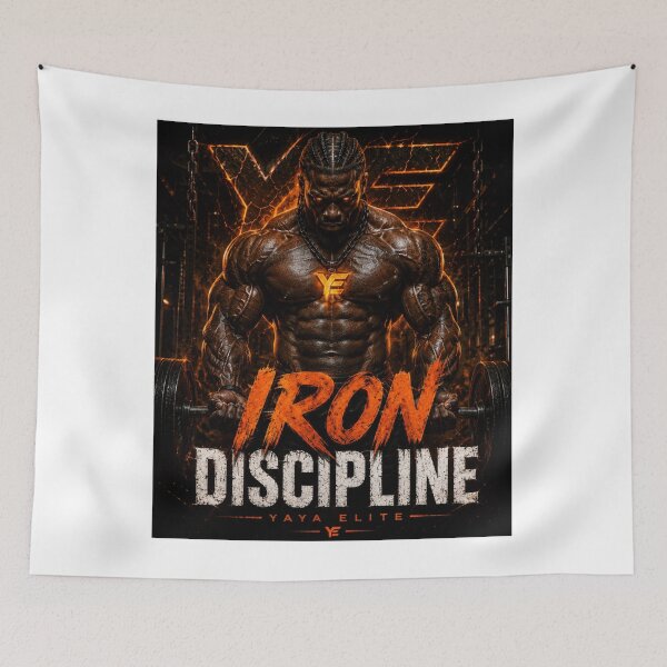 Item preview, IRON DISCIPLINE – YAYA ELITE Dark Gym Motivation Design designed and sold by YAYA ELITE STREETWEAR.