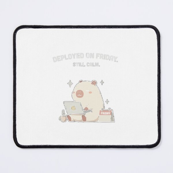 Item preview, Deployed On Friday Still Calm Kawaii Capybara designed and sold by Bianca Oltean.
