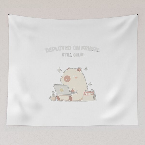 Item preview, Deployed On Friday Still Calm Kawaii Capybara designed and sold by Bianca Oltean.