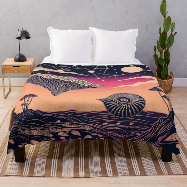 Item preview, Surreal Nautilus Cosmic Mushroom Landscape designed and sold by IntelliMindDesigns.