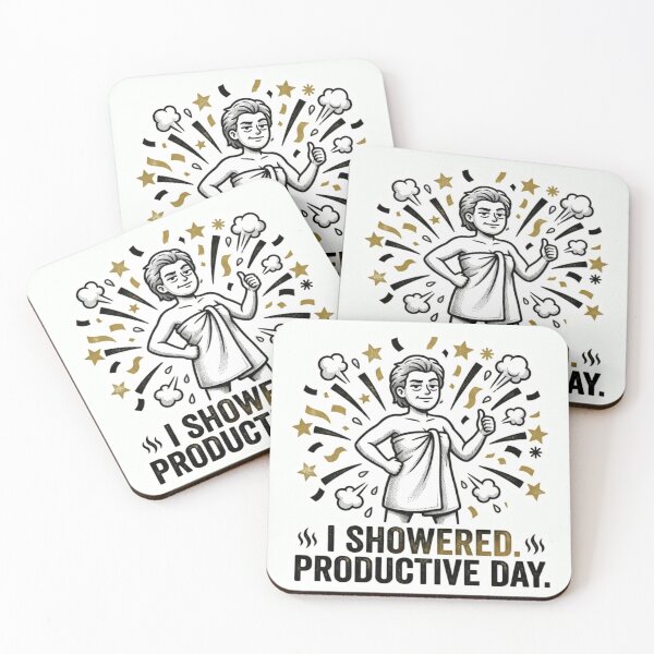 Item preview, I Showered Productive Day Funny Relatable Sticker designed and sold by BooDesignStudio.