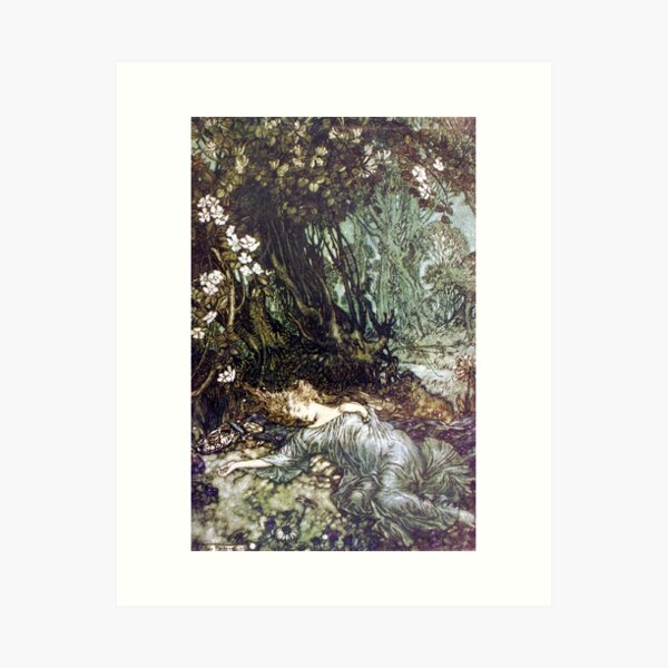 Titania Sleeping - Arthur Rackham Art Print