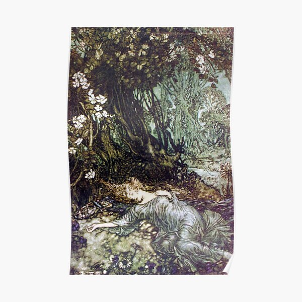 Titania Sleeping - Arthur Rackham Poster