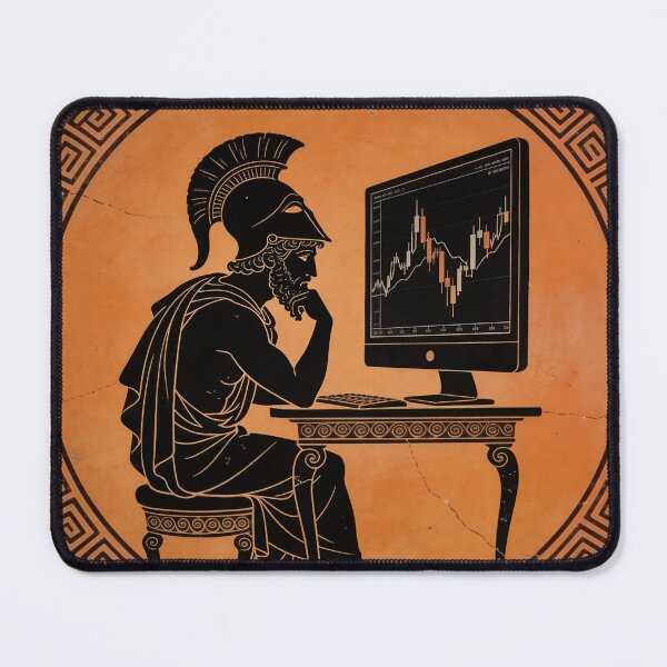 Item preview, Ancient Greek Trader Watches Stock Market - Funny Vase Art Gift designed and sold by HistoricHumor.