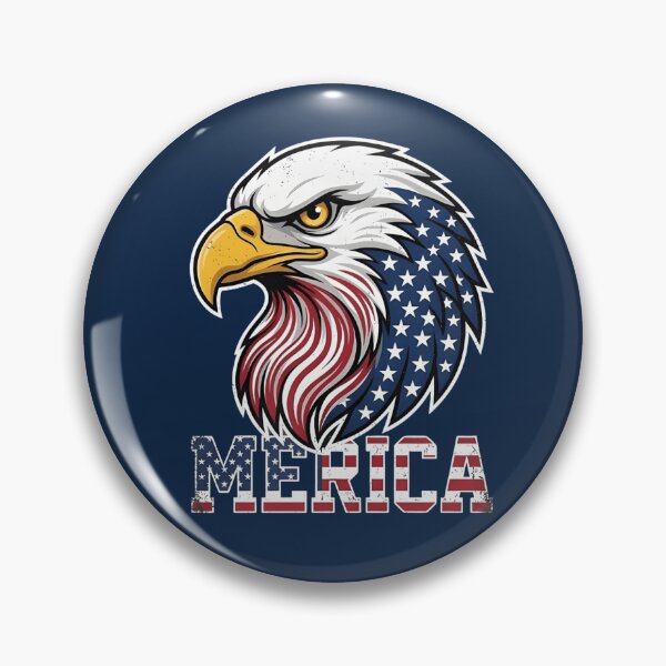 Item preview, MERICA Bald Eagle – Patriotic American Flag Eagle Head 4th of July T‑Shirt designed and sold by ZyxDes.