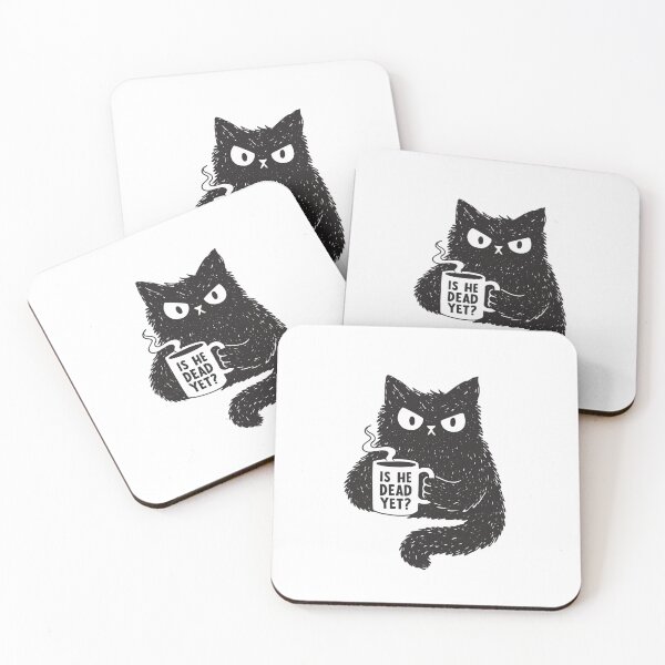 Item preview, Is He Dead Yet Funny Cat Coffee designed and sold by HBDStudio.
