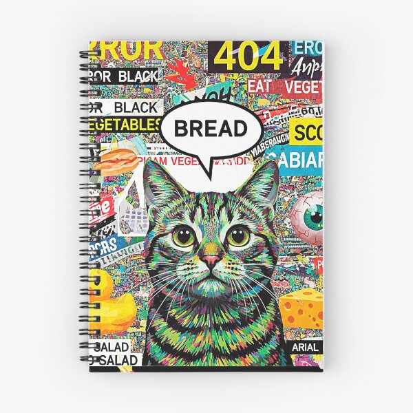 Item preview, Surreal Cat Sticker Bomb Collage Thinking About Bread designed and sold by SholoStudio.