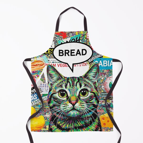 Item preview, Surreal Cat Sticker Bomb Collage Thinking About Bread designed and sold by SholoStudio.