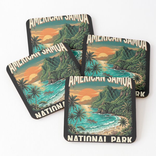 Item preview, American Samoa National Park Vintage Travel Poster Beach Sce designed and sold by longngusuc.