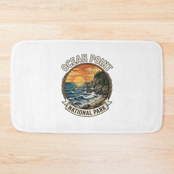 Item preview, Ocean Point National Park Vintage Coastal Sunset Beach Scene designed and sold by longngusuc.