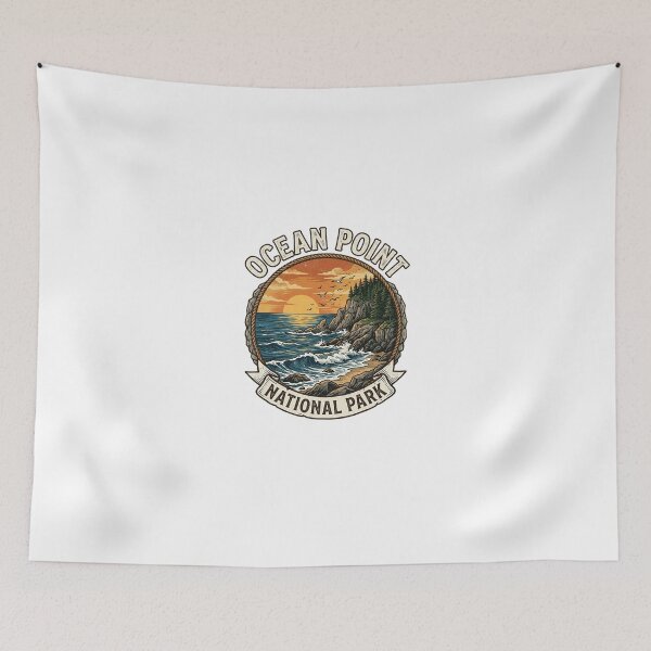 Item preview, Ocean Point National Park Vintage Coastal Sunset Beach Scene designed and sold by longngusuc.