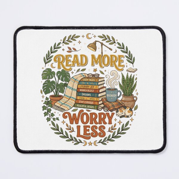 Item preview, Read More Worry Less Book Lover Design designed and sold by Pixel Analytics.