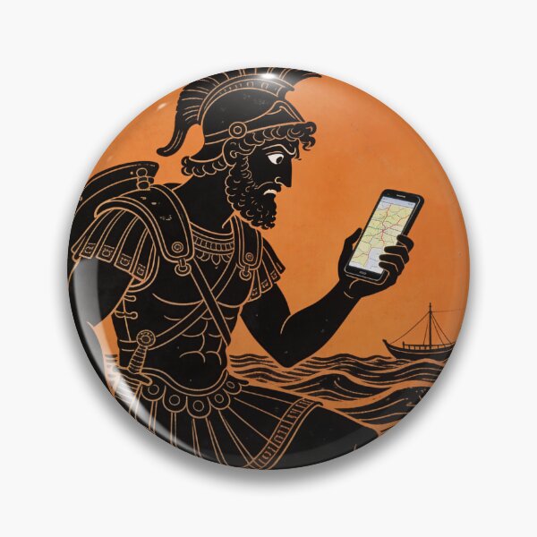 Item preview, Odysseus Google Maps Recalculating 10 Year Route - Funny Greek Vase Art designed and sold by HistoricHumor.