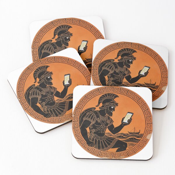 Item preview, Odysseus Google Maps Recalculating 10 Year Route - Funny Greek Vase Art designed and sold by HistoricHumor.