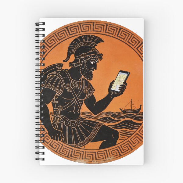 Item preview, Odysseus Google Maps Recalculating 10 Year Route - Funny Greek Vase Art designed and sold by HistoricHumor.