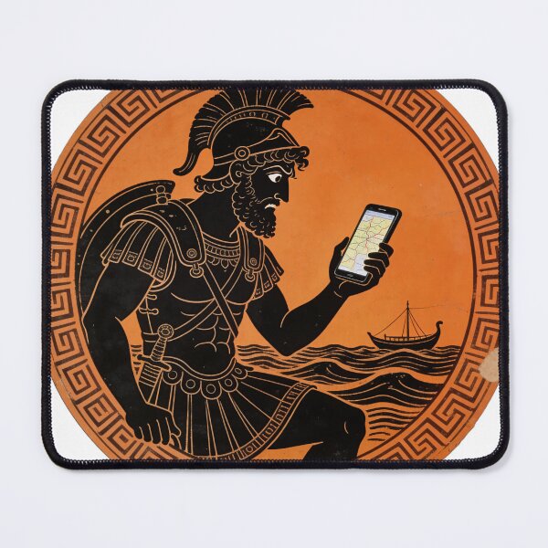 Item preview, Odysseus Google Maps Recalculating 10 Year Route - Funny Greek Vase Art designed and sold by HistoricHumor.