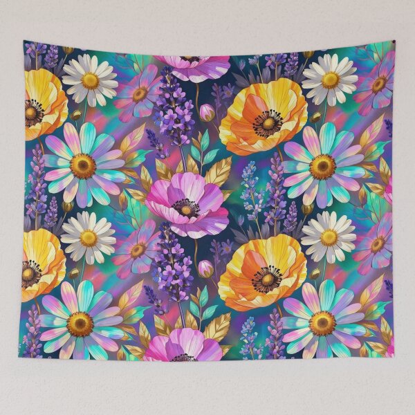 Item preview, Bright Colorful Floral Pattern Art designed and sold by IntelliMindDesigns.