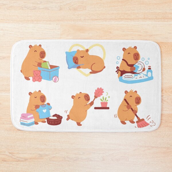 Item preview, Capybara Chores - Cleaning Capy Sticker Pack - Tee designed and sold by RedStreamStudio.