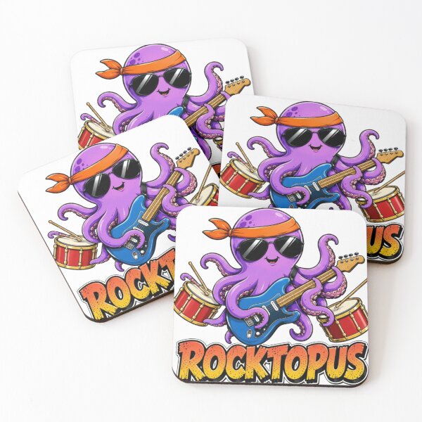 Item preview, Rocktopus Groove Cute Octopus Guitar Band designed and sold by Nano-Threads.