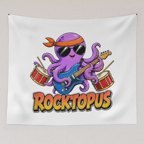 Item preview, Rocktopus Groove Cute Octopus Guitar Band designed and sold by Nano-Threads.