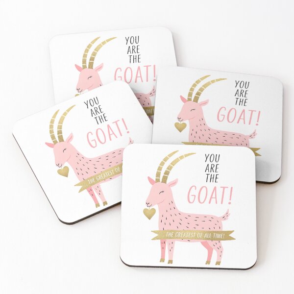 Item preview, GOAT! The Greatest of All Time Cute Pink Goat with Gold Heart | Funny Motivational Design designed and sold by Snifferius.