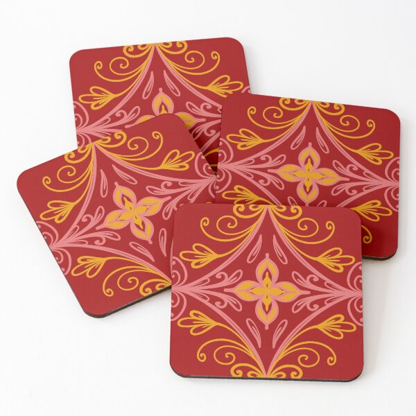 Item preview, Flower Damask Mandala Seamless Pattern Red Background designed and sold by LifeTU.