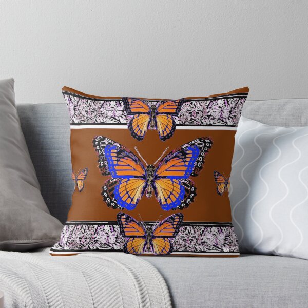 Item preview, COFFEE BROWN BLUE MONARCHS BUTTERFLY ART designed and sold by sharlesart.