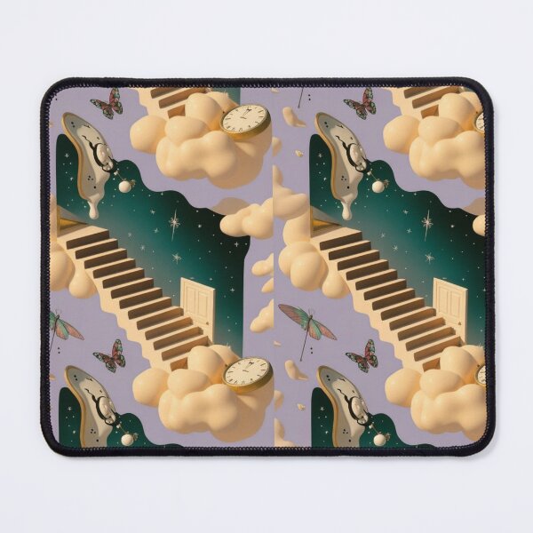 Item preview, Surreal Melting Clocks Staircase Pattern | Dreamy Dali Inspired Seamless Repeat designed and sold by Midnight Veil Designs.
