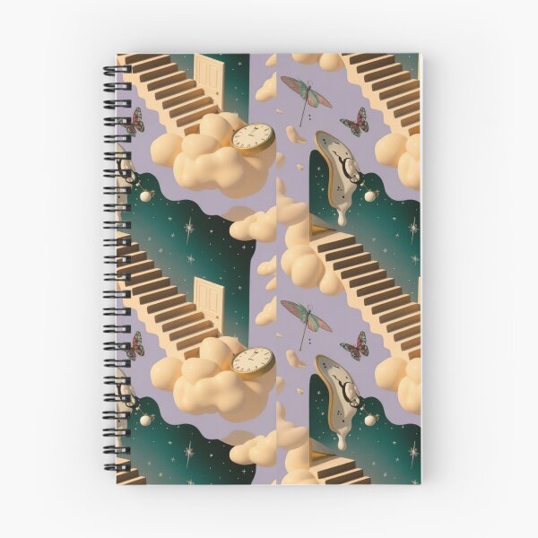 Item preview, Surreal Melting Clocks Staircase Pattern | Dreamy Dali Inspired Seamless Repeat designed and sold by Midnight Veil Designs.