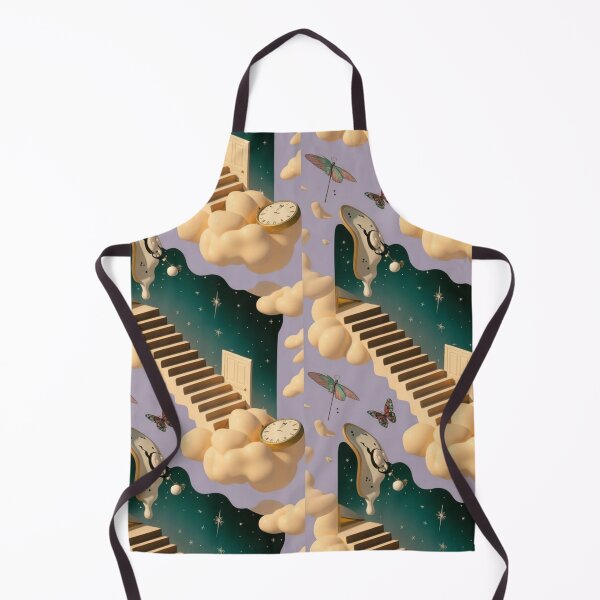 Item preview, Surreal Melting Clocks Staircase Pattern | Dreamy Dali Inspired Seamless Repeat designed and sold by Midnight Veil Designs.