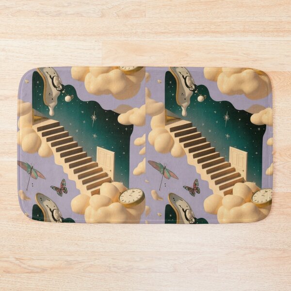 Item preview, Surreal Melting Clocks Staircase Pattern | Dreamy Dali Inspired Seamless Repeat designed and sold by Midnight Veil Designs.