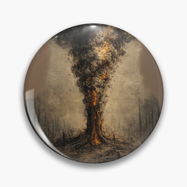 Item preview, Burning Tree Wildfire Climate Change Forest Fire Environmental Awareness Dark Nature Art designed and sold by OrbitOfMind.
